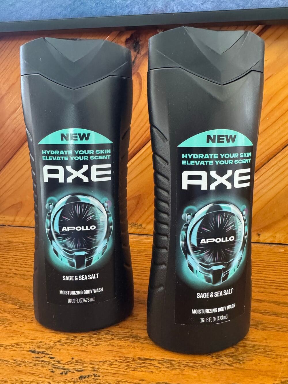 New Axe Apollo Sage & Sea Salt Body Wash Lot of 2 16 oz (Retail $12)